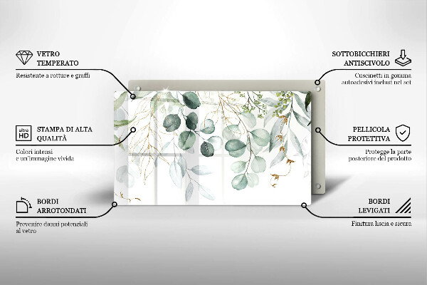 Zaščitna plošča za štedilnik Poslikane rastline