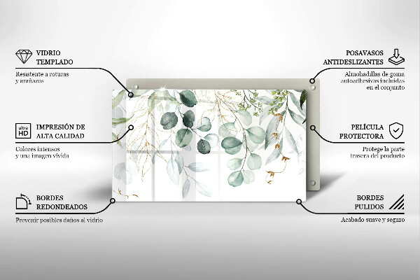 Zaščitna plošča za štedilnik Poslikane rastline