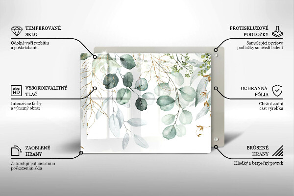 Zaščitna plošča za štedilnik Poslikane rastline
