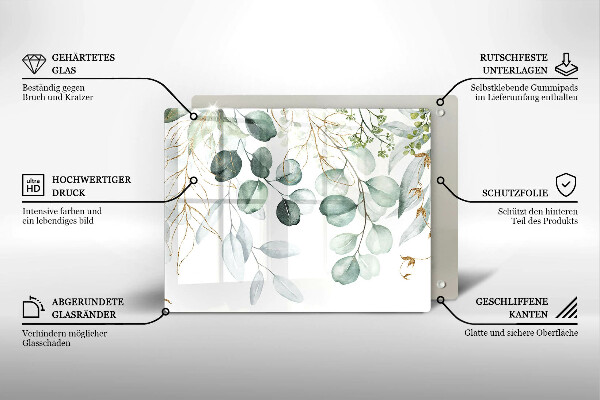 Zaščitna plošča za štedilnik Poslikane rastline