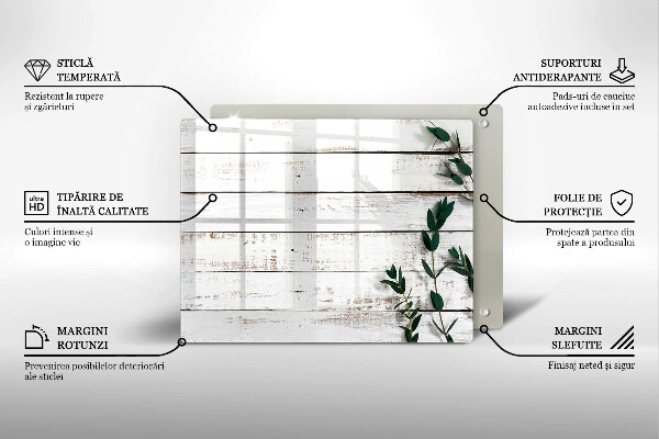 Zaščitna plošča za štedilnik Stare deske in listi