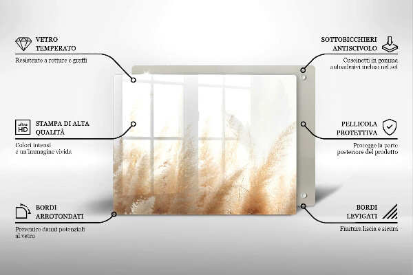 Zaščitna plošča za štedilnik Pampaška trava