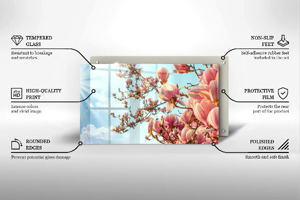 Zaščitna plošča za štedilnik Drevo rožnatih cvetov