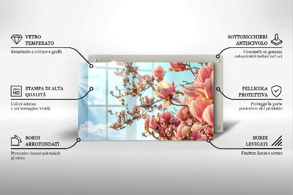 Zaščitna plošča za štedilnik Drevo rožnatih cvetov