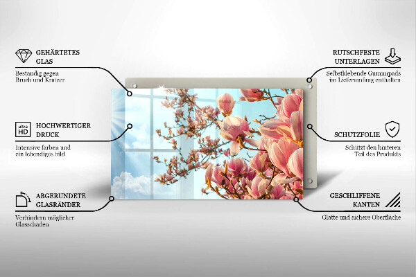 Zaščitna plošča za štedilnik Drevo rožnatih cvetov