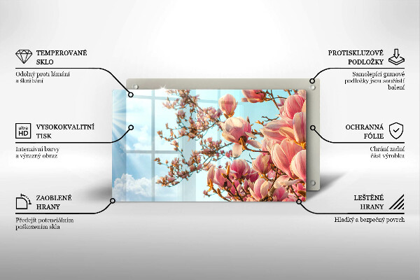 Zaščitna plošča za štedilnik Drevo rožnatih cvetov