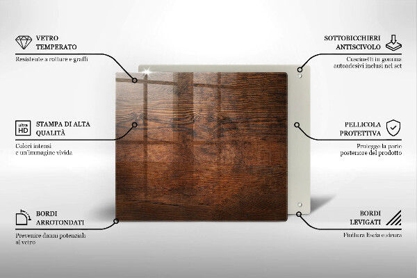 Stenska zaščitna plošča za štedilnik Temna lesena plošča