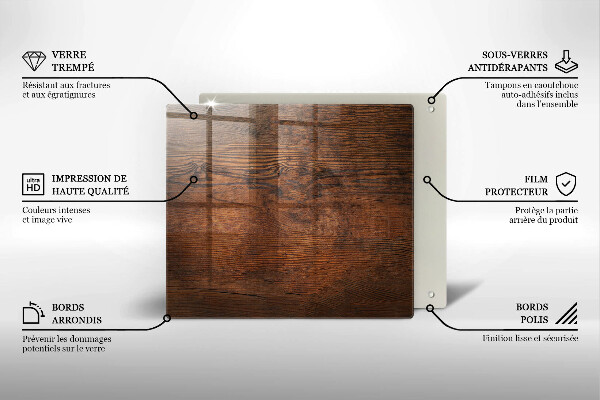 Stenska zaščitna plošča za štedilnik Temna lesena plošča