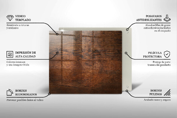 Stenska zaščitna plošča za štedilnik Temna lesena plošča