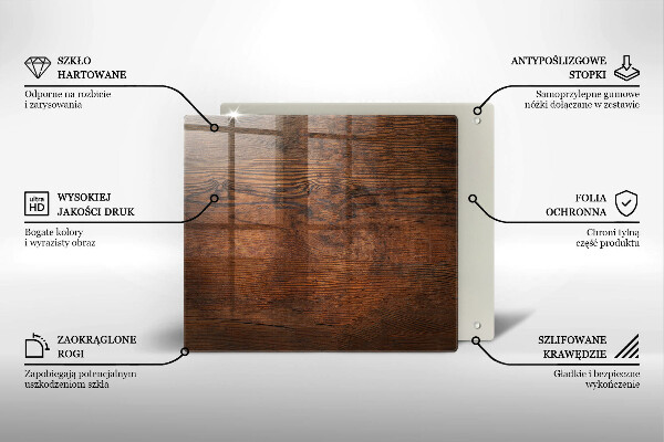 Stenska zaščitna plošča za štedilnik Temna lesena plošča