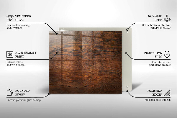 Stenska zaščitna plošča za štedilnik Temna lesena plošča