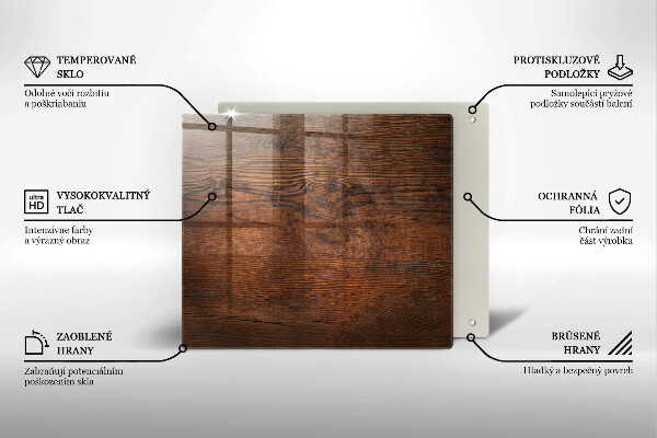 Stenska zaščitna plošča za štedilnik Temna lesena plošča