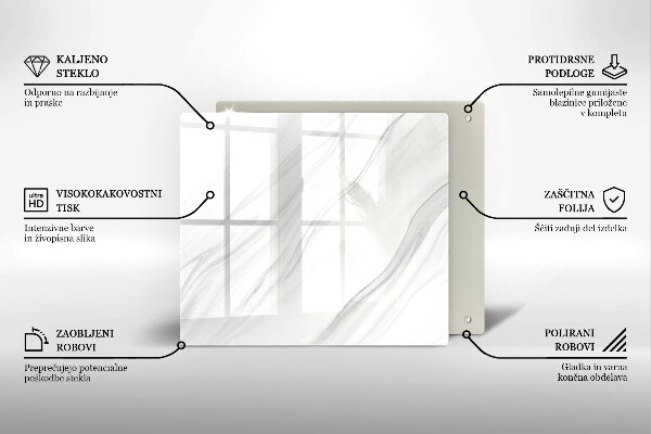 Stenska zaščitna plošča za štedilnik Nežen marmor