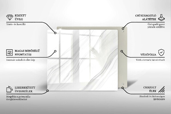 Stenska zaščitna plošča za štedilnik Nežen marmor