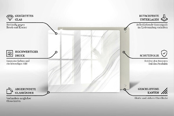 Stenska zaščitna plošča za štedilnik Nežen marmor