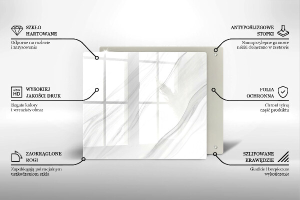 Stenska zaščitna plošča za štedilnik Nežen marmor