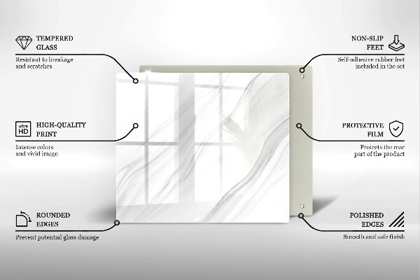 Stenska zaščitna plošča za štedilnik Nežen marmor