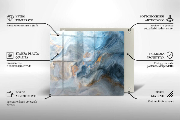 Zaščitna plošča za štedilnik Tekstura marmorja