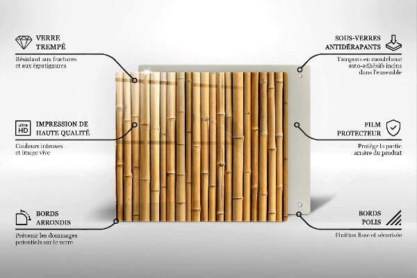 Zaščitna plošča za štedilnik Naravni boho bambus
