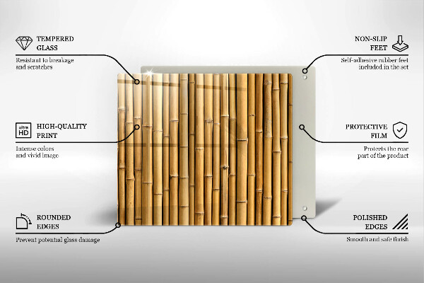 Zaščitna plošča za štedilnik Naravni boho bambus