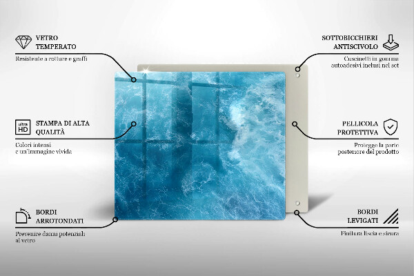Stenska zaščitna plošča za štedilnik Modra voda