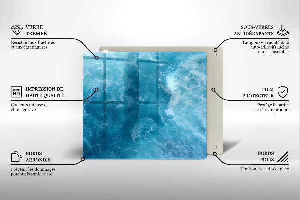 Stenska zaščitna plošča za štedilnik Modra voda