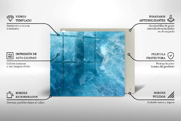 Stenska zaščitna plošča za štedilnik Modra voda