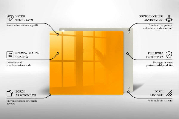 Zaščitna plošča za štedilnik Temno rumene barve