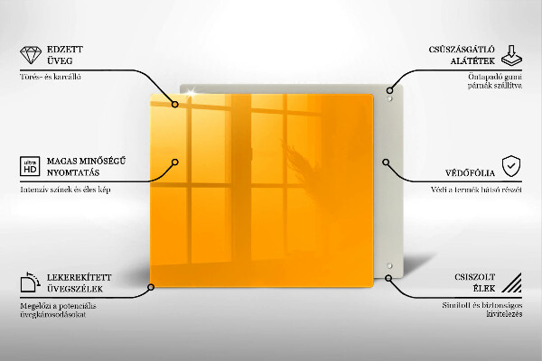 Zaščitna plošča za štedilnik Temno rumene barve