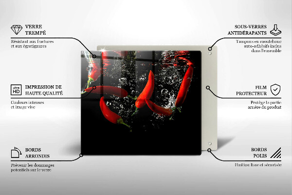 Stenska zaščitna plošča za štedilnik Čili paprike v vodi