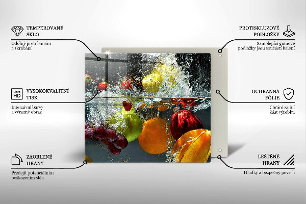Stenska zaščitna plošča za štedilnik Sočno sadje v vodi