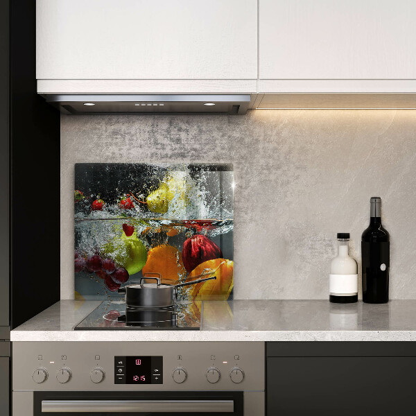 Stenska zaščitna plošča za štedilnik Sočno sadje v vodi