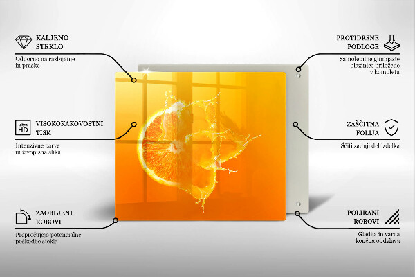 Zaščitna plošča za štedilnik Sočno oranžno sadje