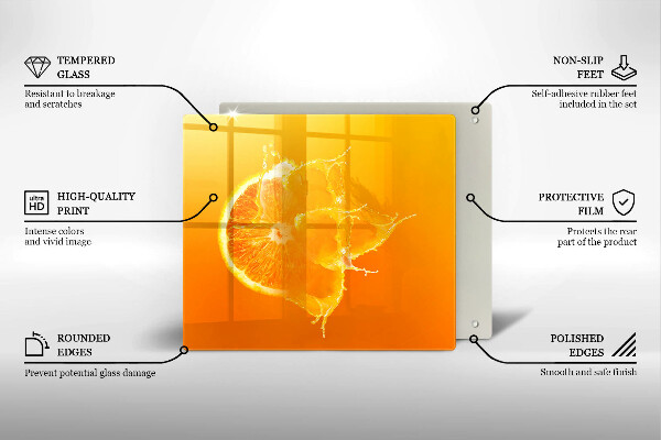 Zaščitna plošča za štedilnik Sočno oranžno sadje