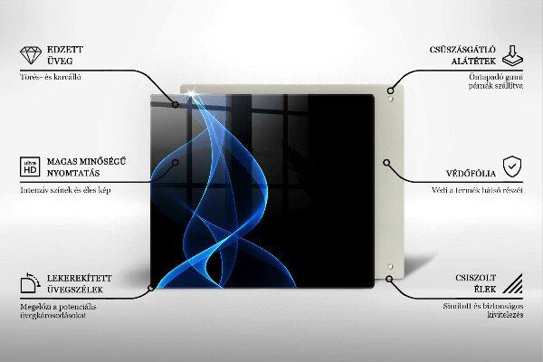 Zaščitna plošča za štedilnik Modre črte dima