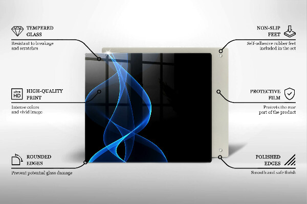 Zaščitna plošča za štedilnik Modre črte dima