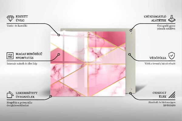 Zaščitna plošča za štedilnik Geometrijski marmor