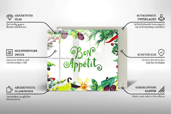 Stenska zaščitna plošča za štedilnik Napis Bon Appetit