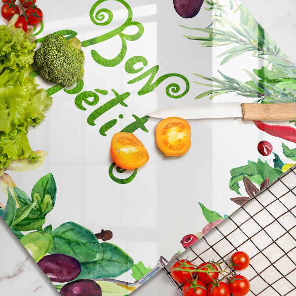 Stenska zaščitna plošča za štedilnik Napis Bon Appetit