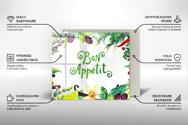 Stenska zaščitna plošča za štedilnik Napis Bon Appetit