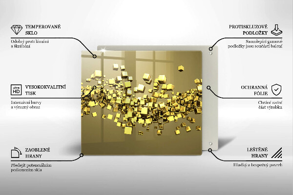 Zaščitna plošča za štedilnik Abstraktna 3D geometrija