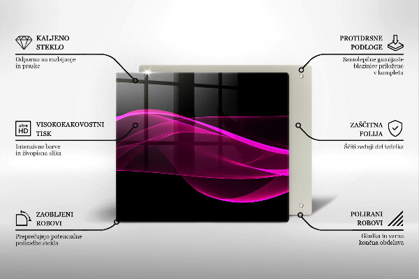 Zaščitna plošča za štedilnik Rožnata abstrakcija