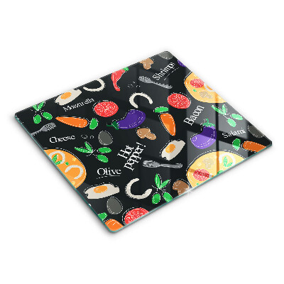 Zaščitna plošča za štedilnik Ilustracija hrane