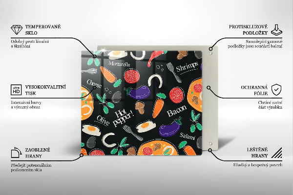 Zaščitna plošča za štedilnik Ilustracija hrane