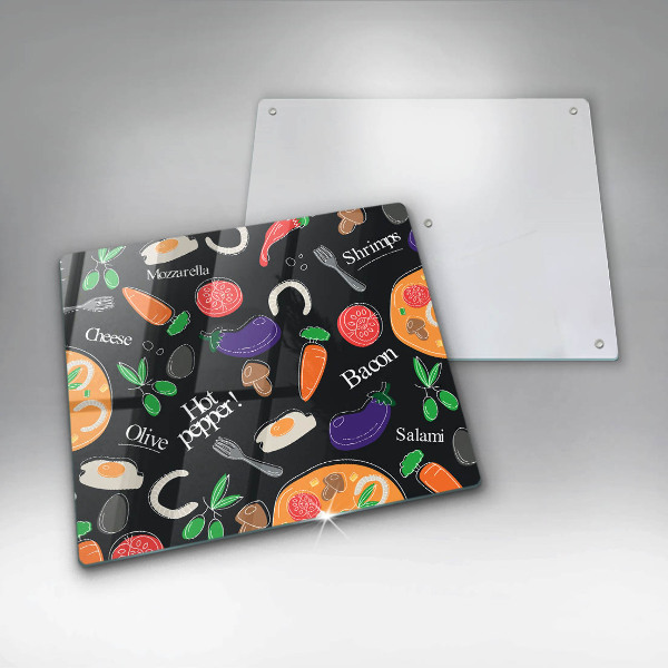 Zaščitna plošča za štedilnik Ilustracija hrane