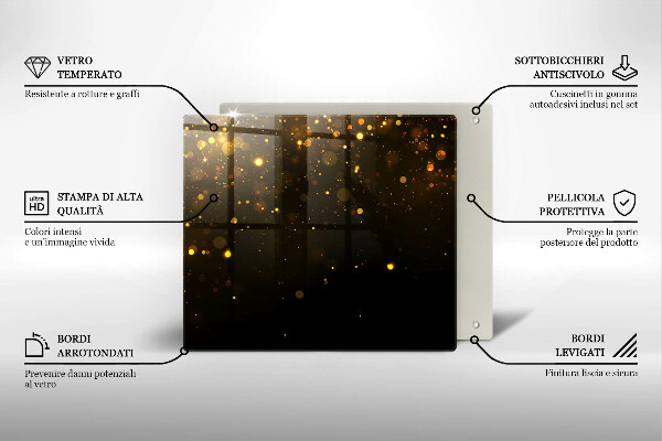 Zaščitna plošča za štedilnik Zlate bleščice