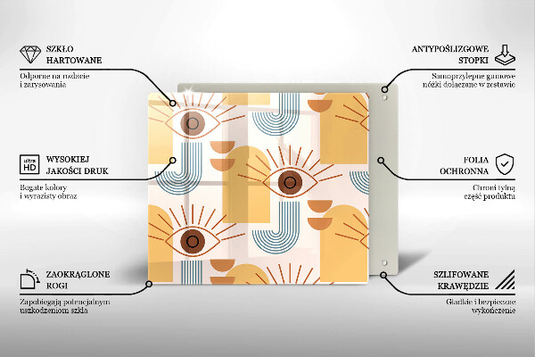 Zaščitna plošča za štedilnik Boho vzorec oči