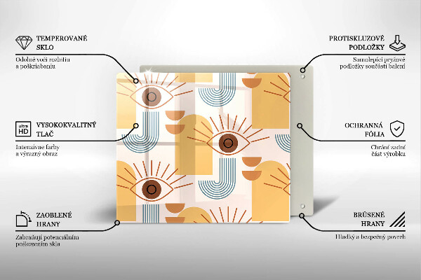 Zaščitna plošča za štedilnik Boho vzorec oči