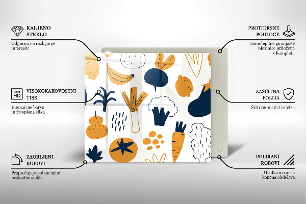 Zaščitna plošča za štedilnik Ilustracija hrane