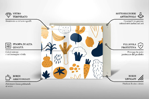 Zaščitna plošča za štedilnik Ilustracija hrane